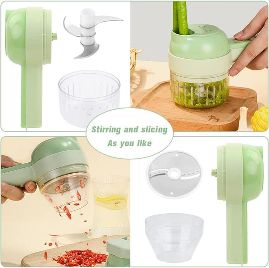 Chop Mate™ 4 in 1 Portable Electric Vegetable Cutter Set