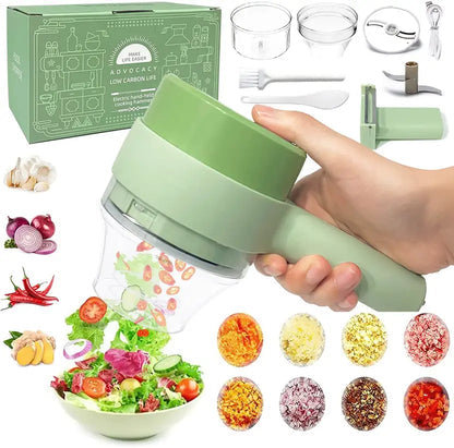 Chop Mate™ 4 in 1 Portable Electric Vegetable Cutter Set